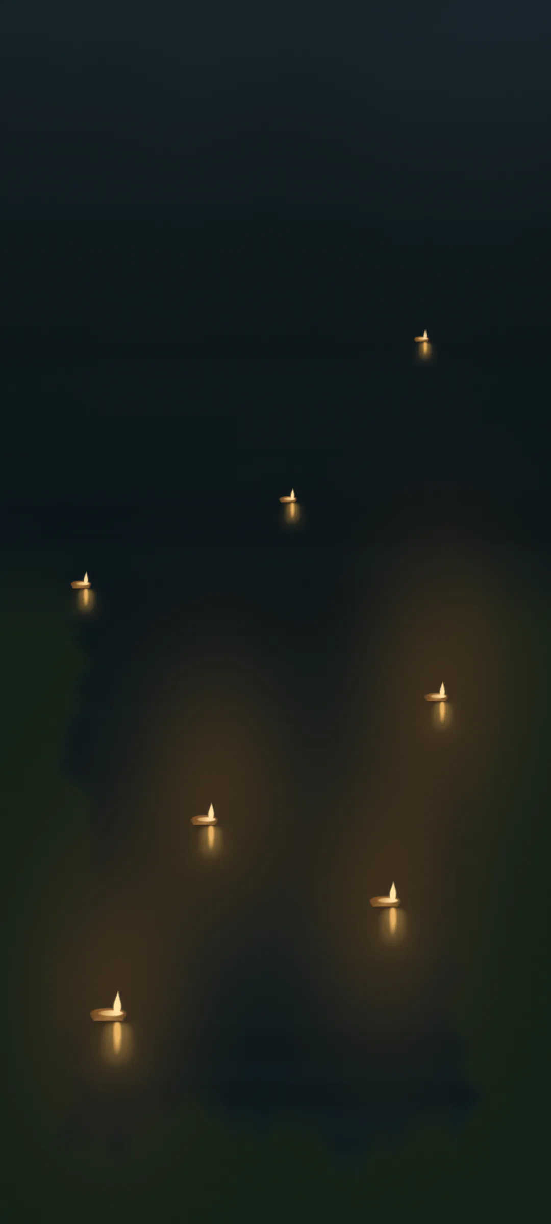 The Lantern Garden scene from Lumen, shown on a phone screen
