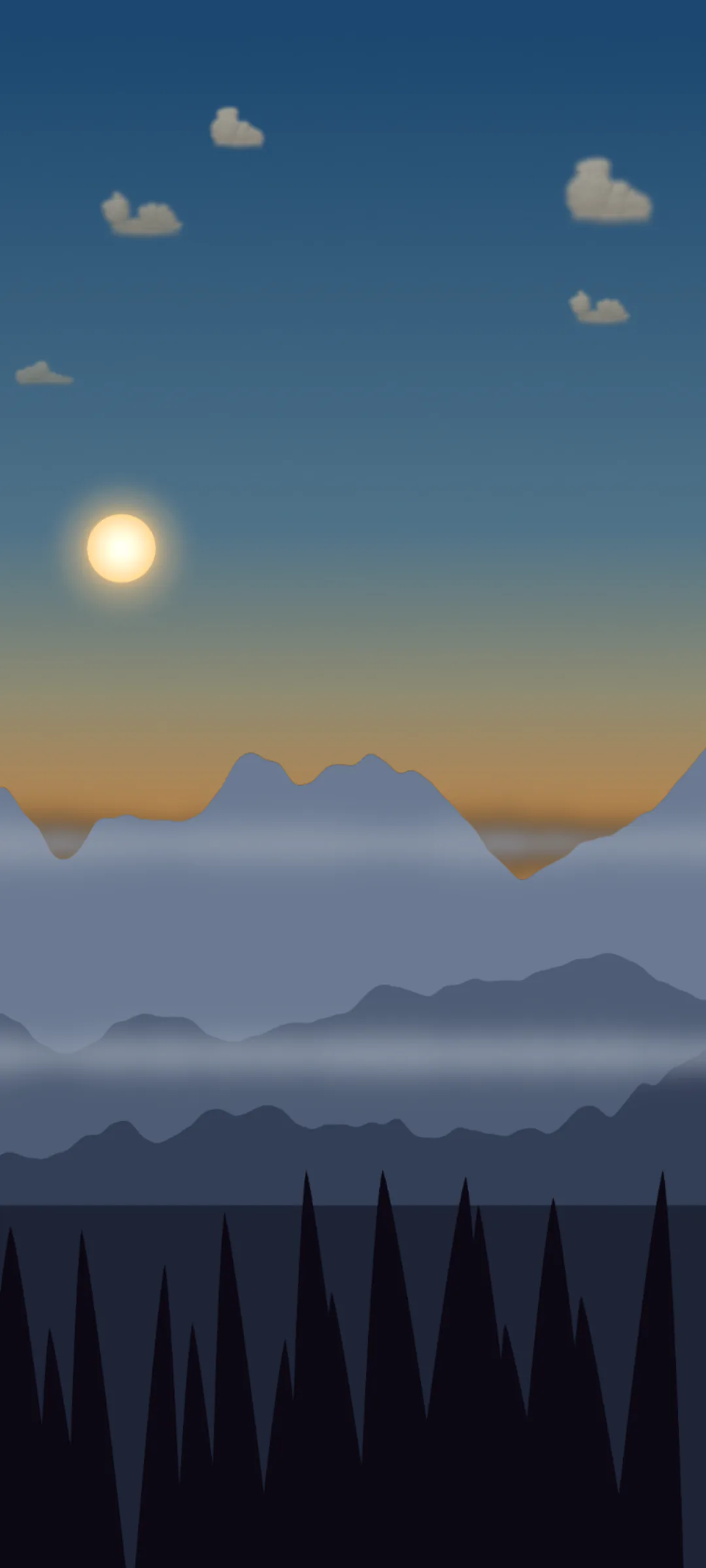 The Ridgeline scene from Lumen, shown on a phone screen